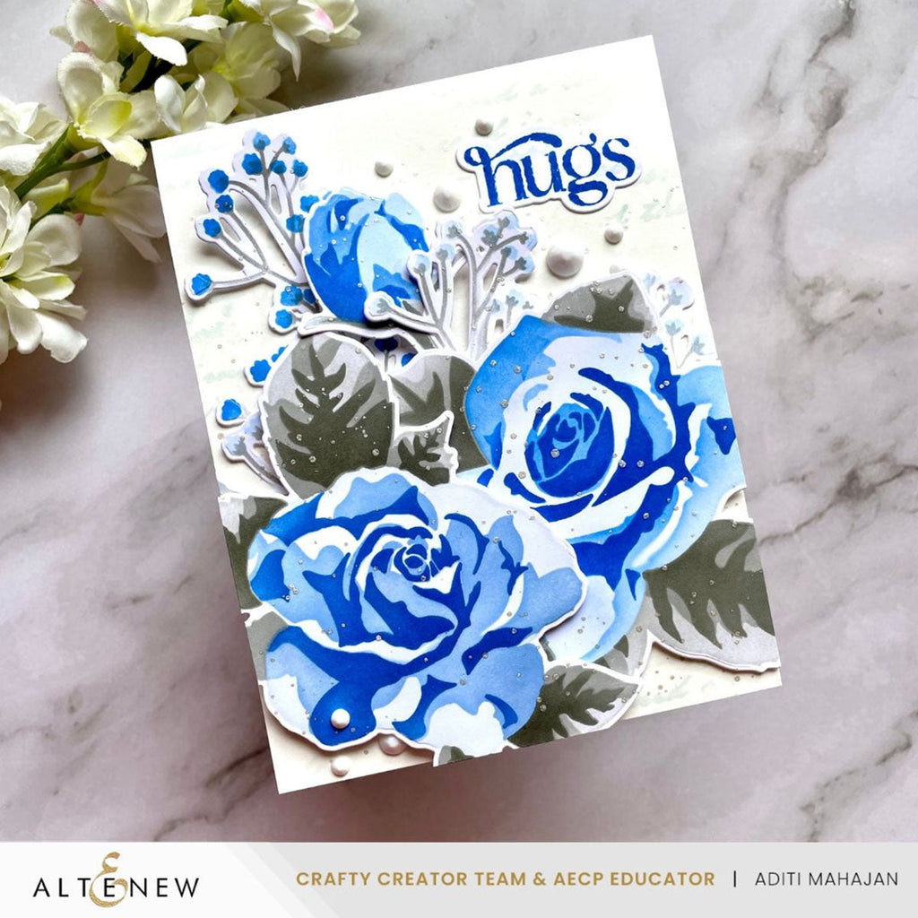 Altenew Stencil Art Romantic Roses Add-On Dies alt10662 blue