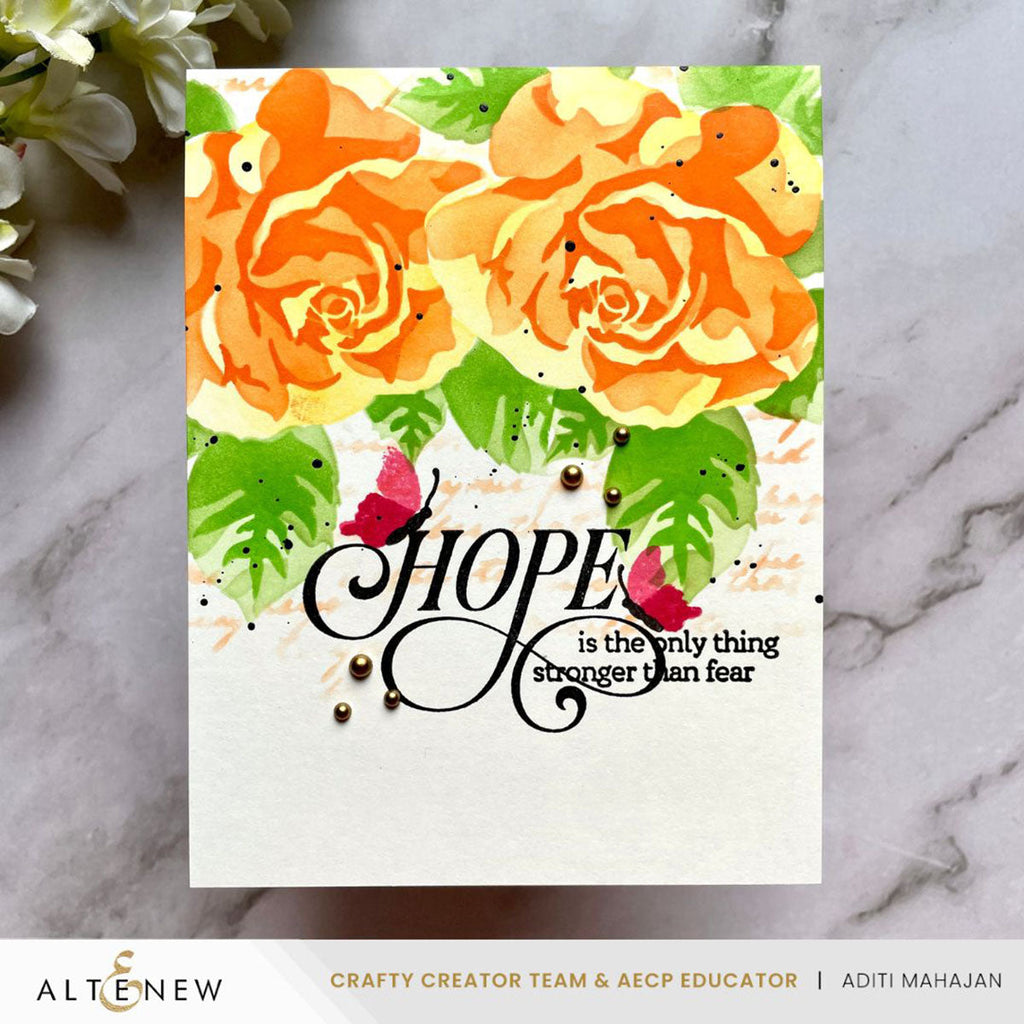 Altenew Stencil Art Romantic Roses Layering Stencils alt10661 hope