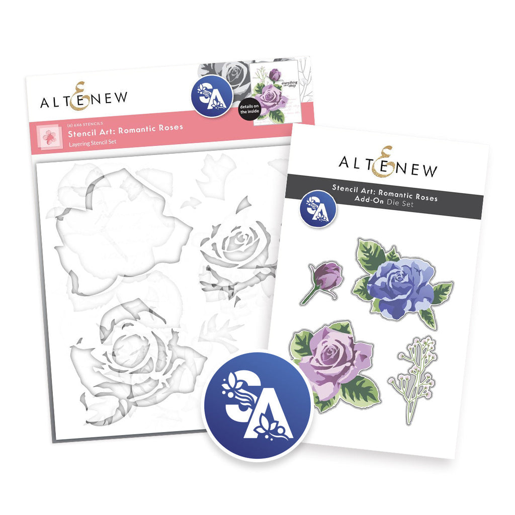 Altenew Stencil Art Romantic Roses and Add-on Die Set
