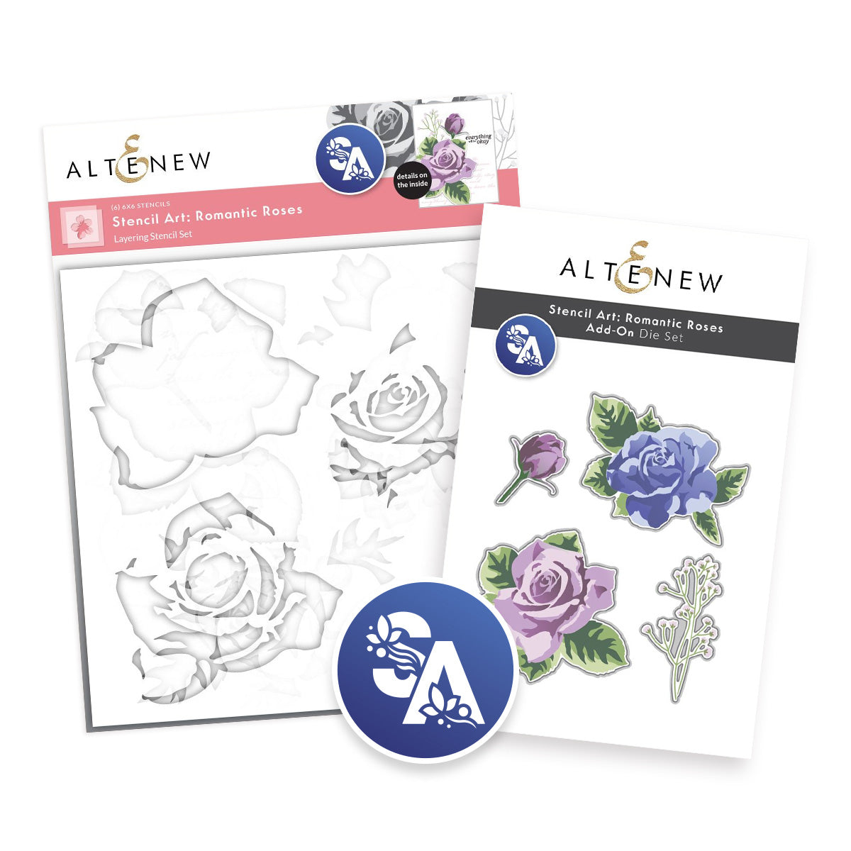 Altenew Stencil Art Romantic Roses and Add-on Die Set