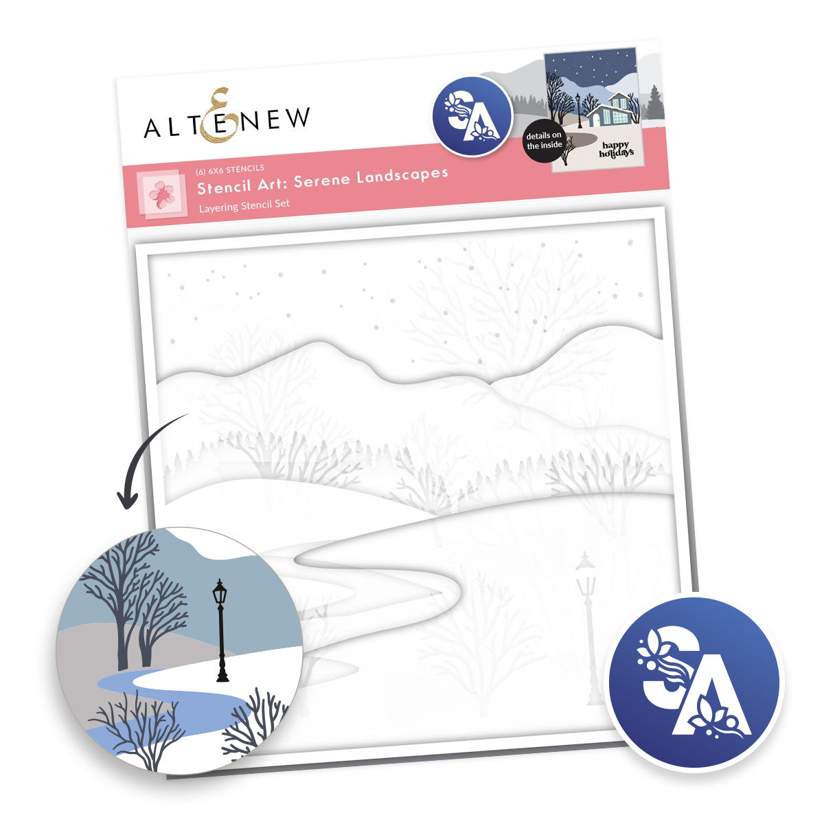 Altenew Stencil Art  Serene Landscapes Layering Stencils alt10903