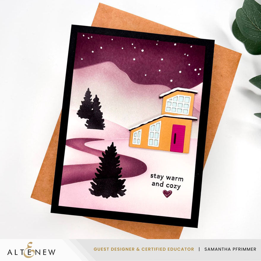 Altenew Stencil Art  Serene Landscapes Layering Stencils alt10903 stay warm