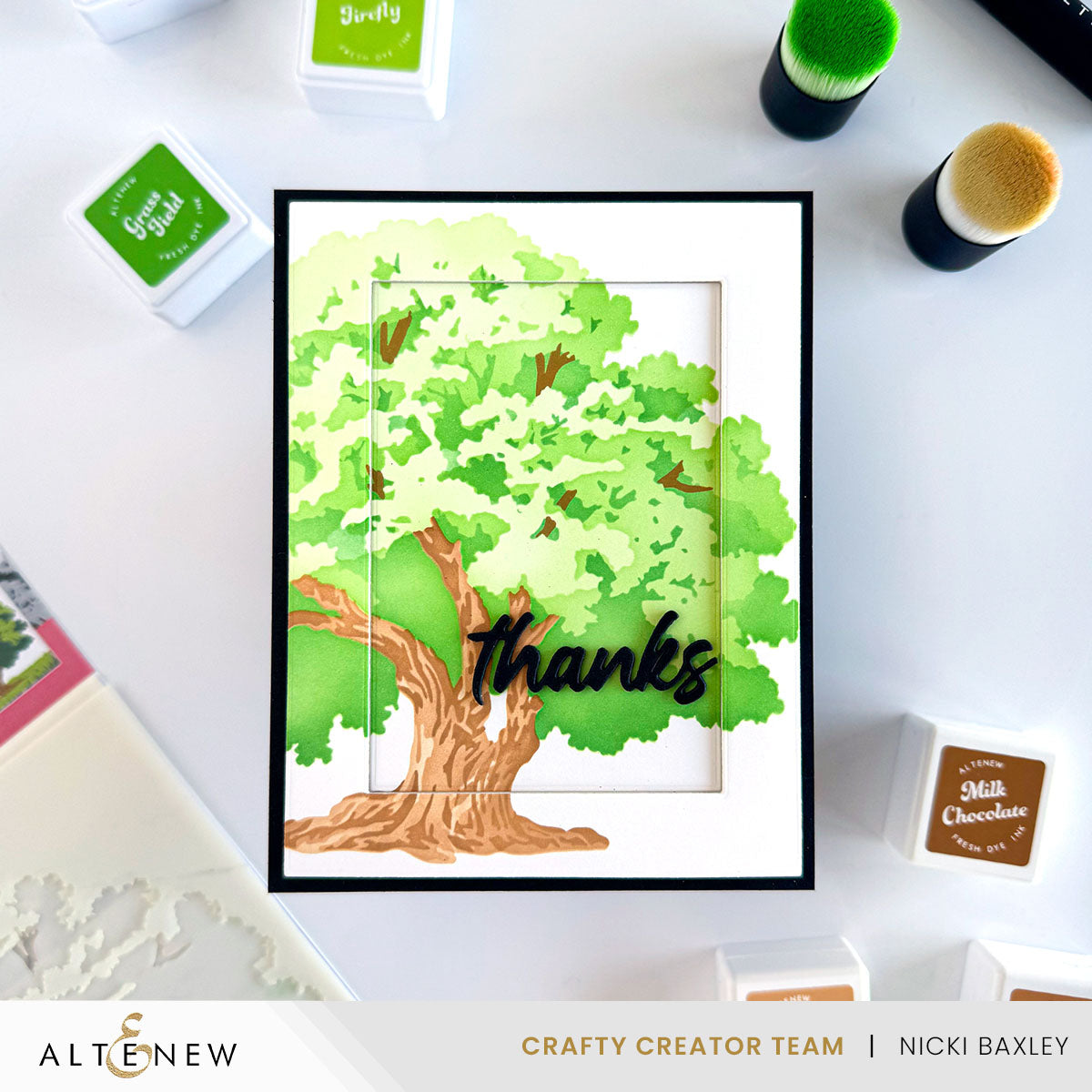 Altenew Stencil Art Strong Oak Layering Stencils alt10753 big tree