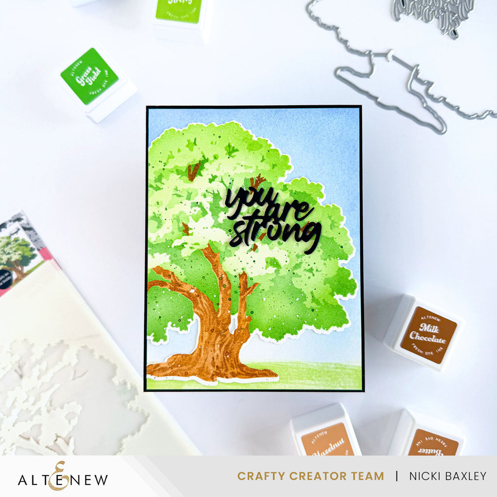 Altenew Stencil Art Strong Oak Layering Stencils alt10753 strength
