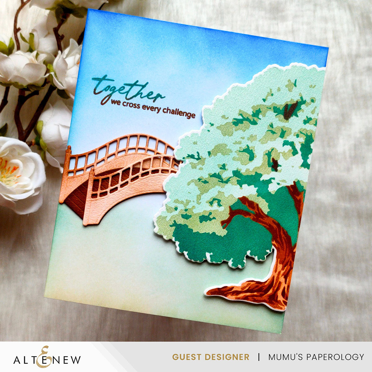 Altenew Stencil Art Strong Oak and Add-on Die Set challenge