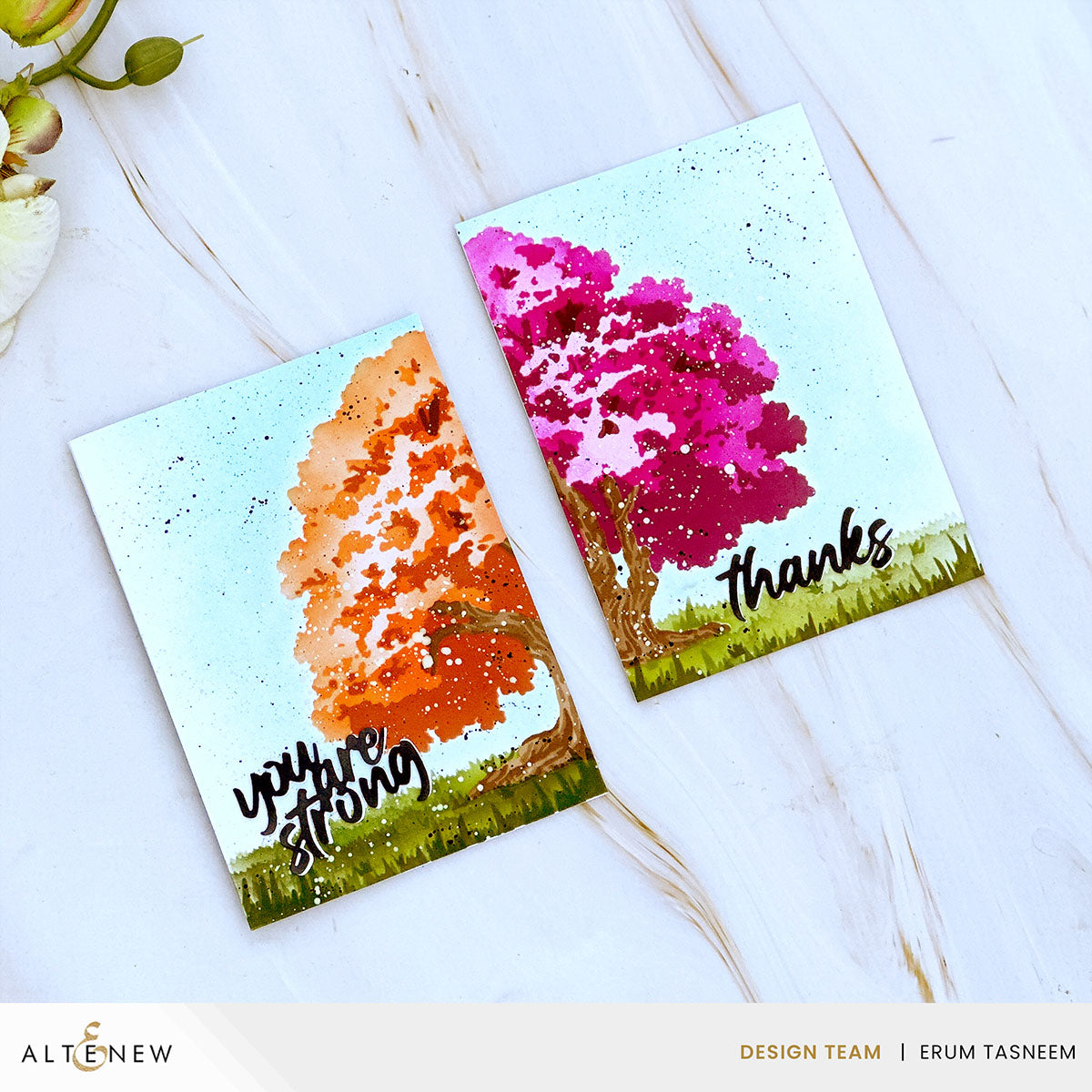 Altenew Stencil Art Strong Oak and Add-on Die Set thanks