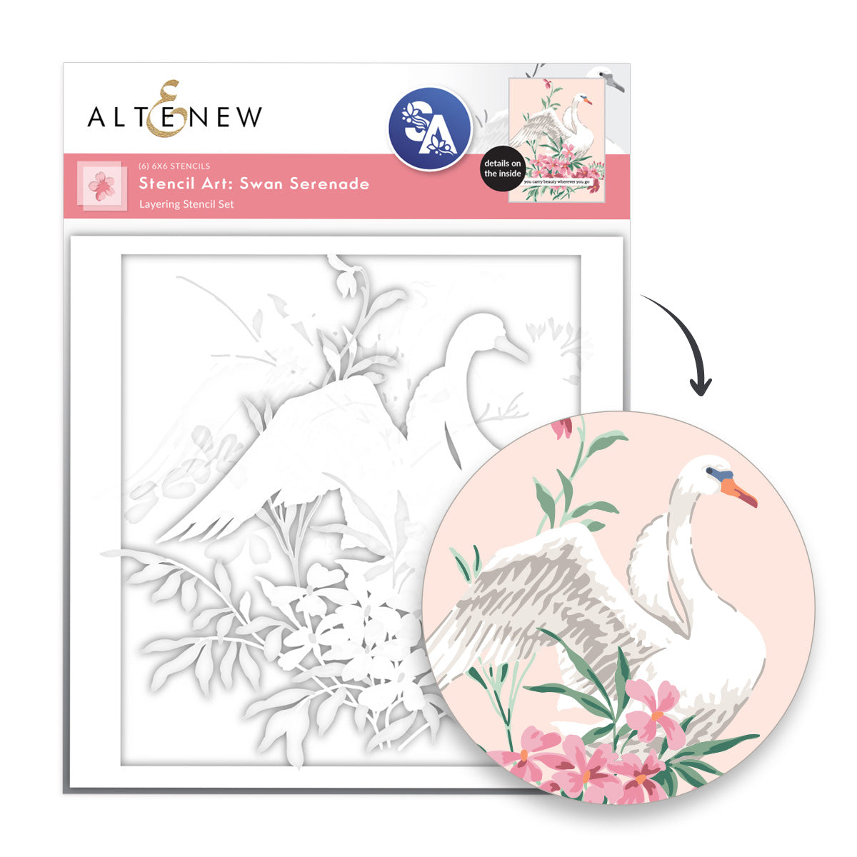 Altenew Stencil Art Swan Serenade Layering Stencils alt11336