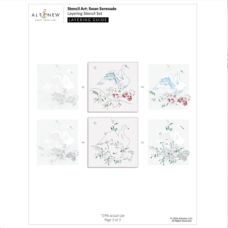 Altenew Stencil Art Swan Serenade Layering Stencils alt11336 layering guide 2
