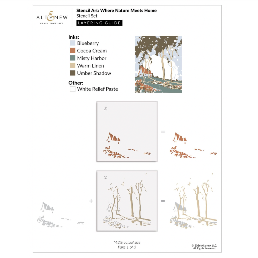 Altenew Stencil Art Where Nature Meets Home Layering Stencils alt11457 layering guide 1