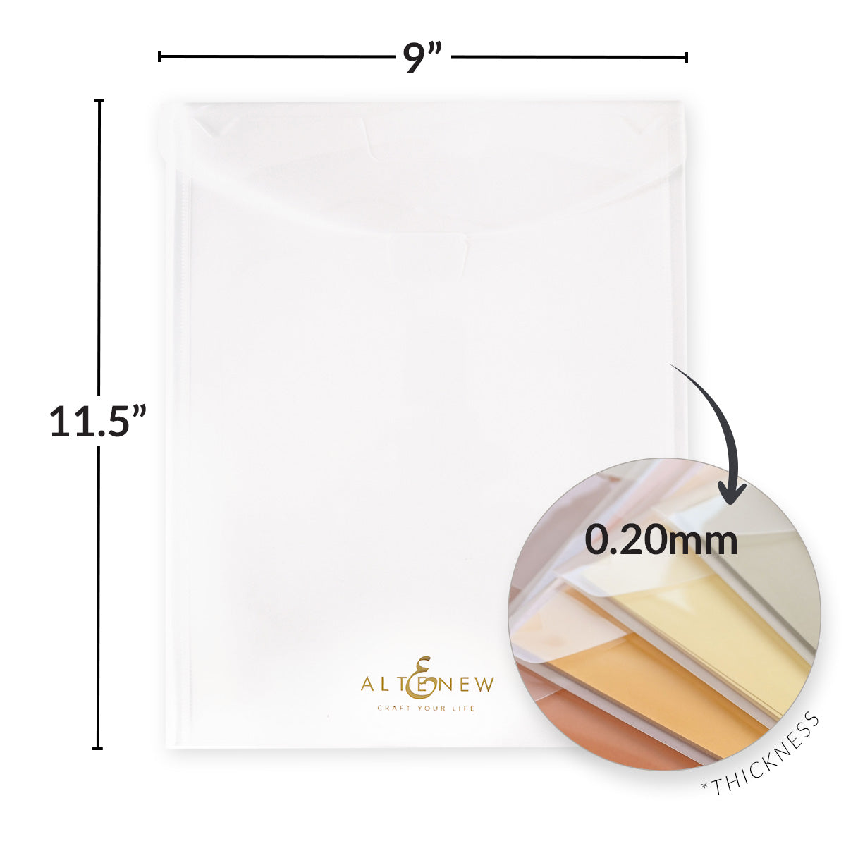 Altenew Storage Pockets 9 x 11.5 inch 10 Pack alt10596 measurement