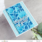 Altenew Stylish Greetings 2 Dies alt11417 blue background