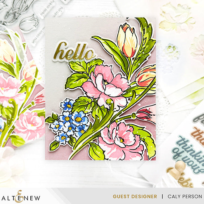Altenew Stylish Greetings 2 Dies alt11417 blue flowers