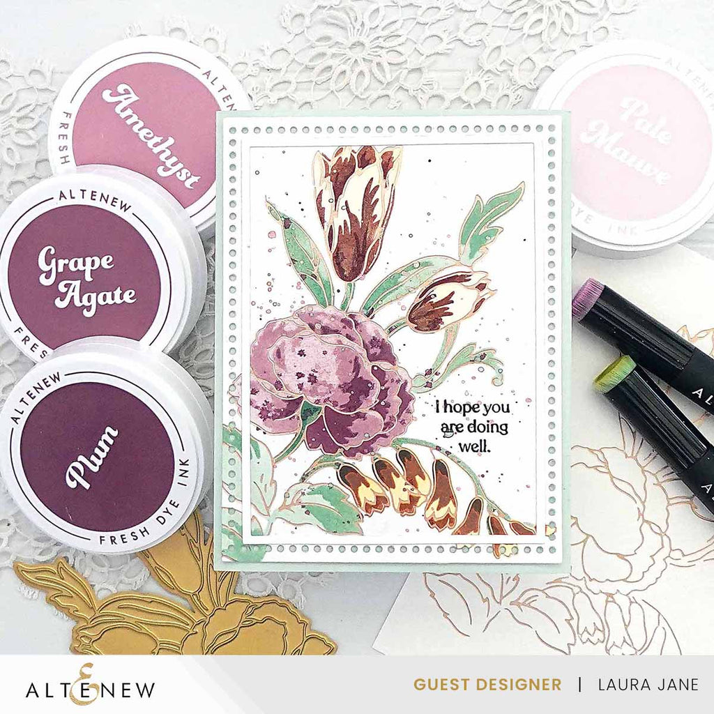 Altenew Sugarplums Fresh Dye Ink Mini Cube Set alt8557 flower