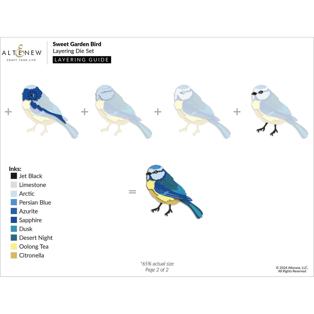 Altenew Sweet Garden Bird Layering Dies alt10582 layering guide 2