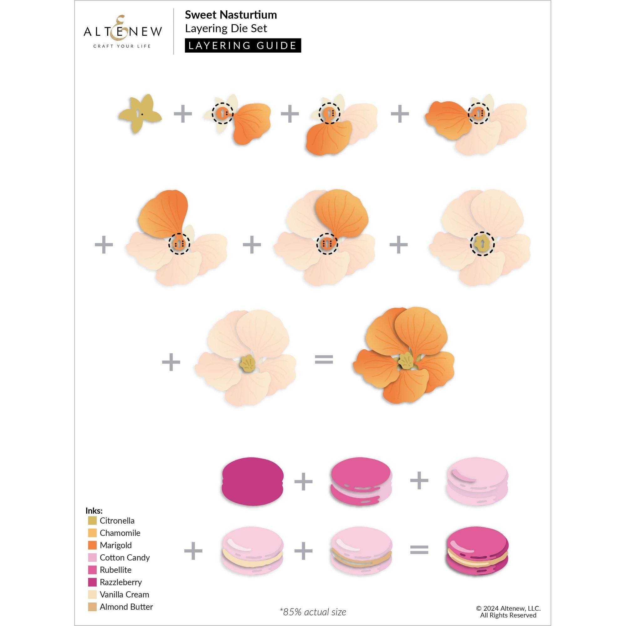 Altenew Sweet Nasturtium Layering Dies alt10365 layering guide