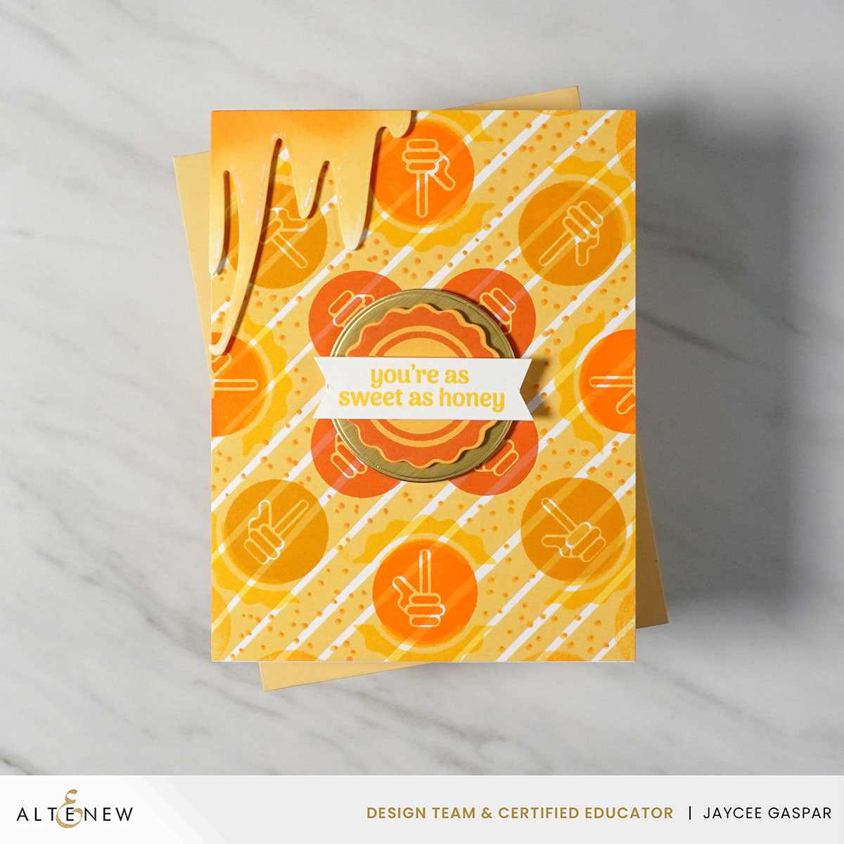 Altenew Sweet Signages Clear Stamp and Die Set honey