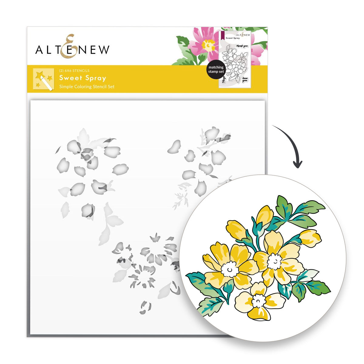 Altenew Sweet Spray Clear Stamp Die Stencil and Embossing Folder Set image 3