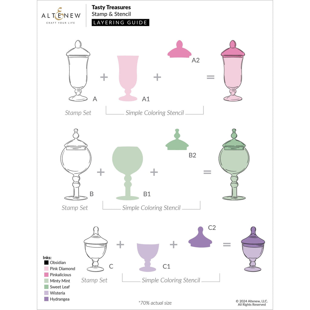 Altenew Tasty Treasures Clear Stamps alt10360 layering guide