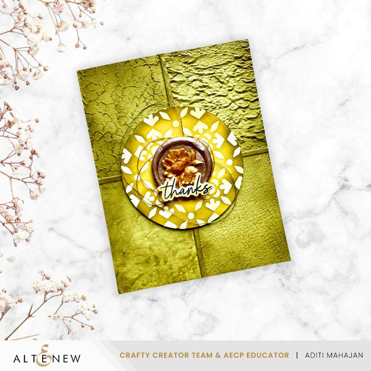 Altenew Textured Blocks 3D Embossing Folder alt11226 thanks