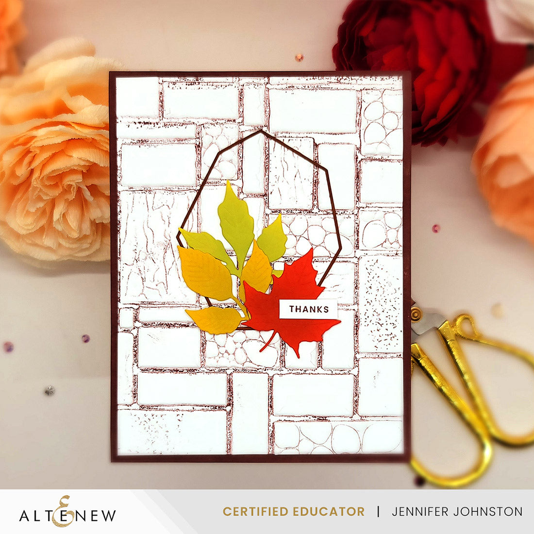 Altenew Textured Tiles 3D Embossing Folder alt10989 thanks