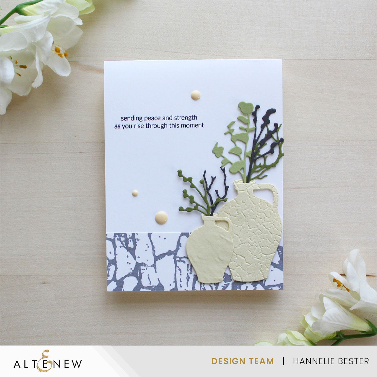 Altenew Textured Vases Die and Embossing Folder Set greenery