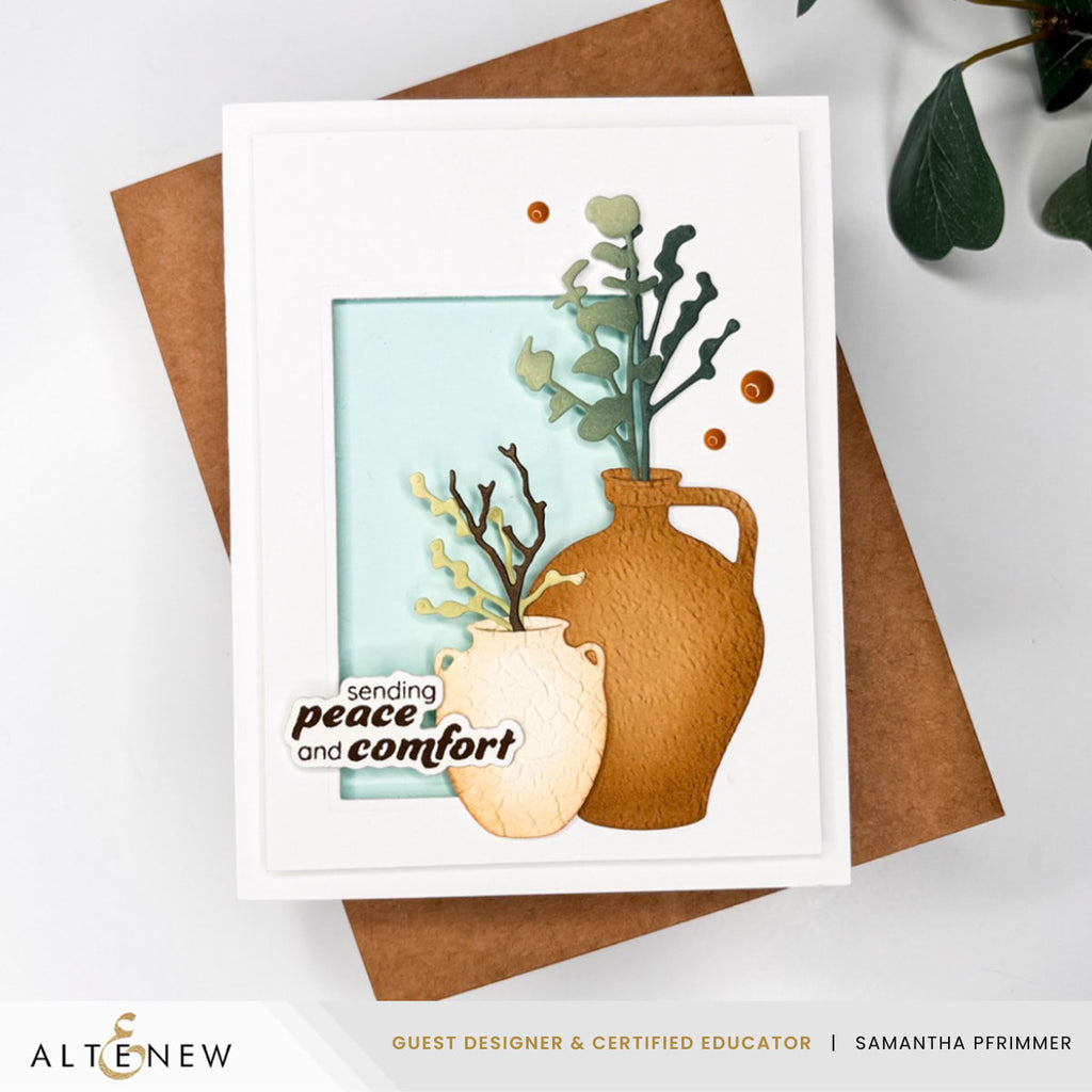 Altenew Textured Vases Die and Embossing Folder Set peace