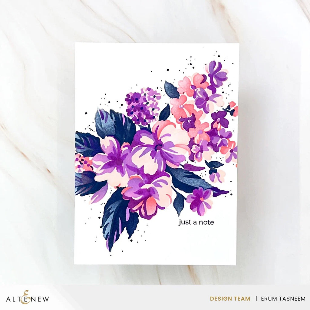 Altenew Thistle Floret Fresh Dye Ink Pad alt11469 just a note flowers card