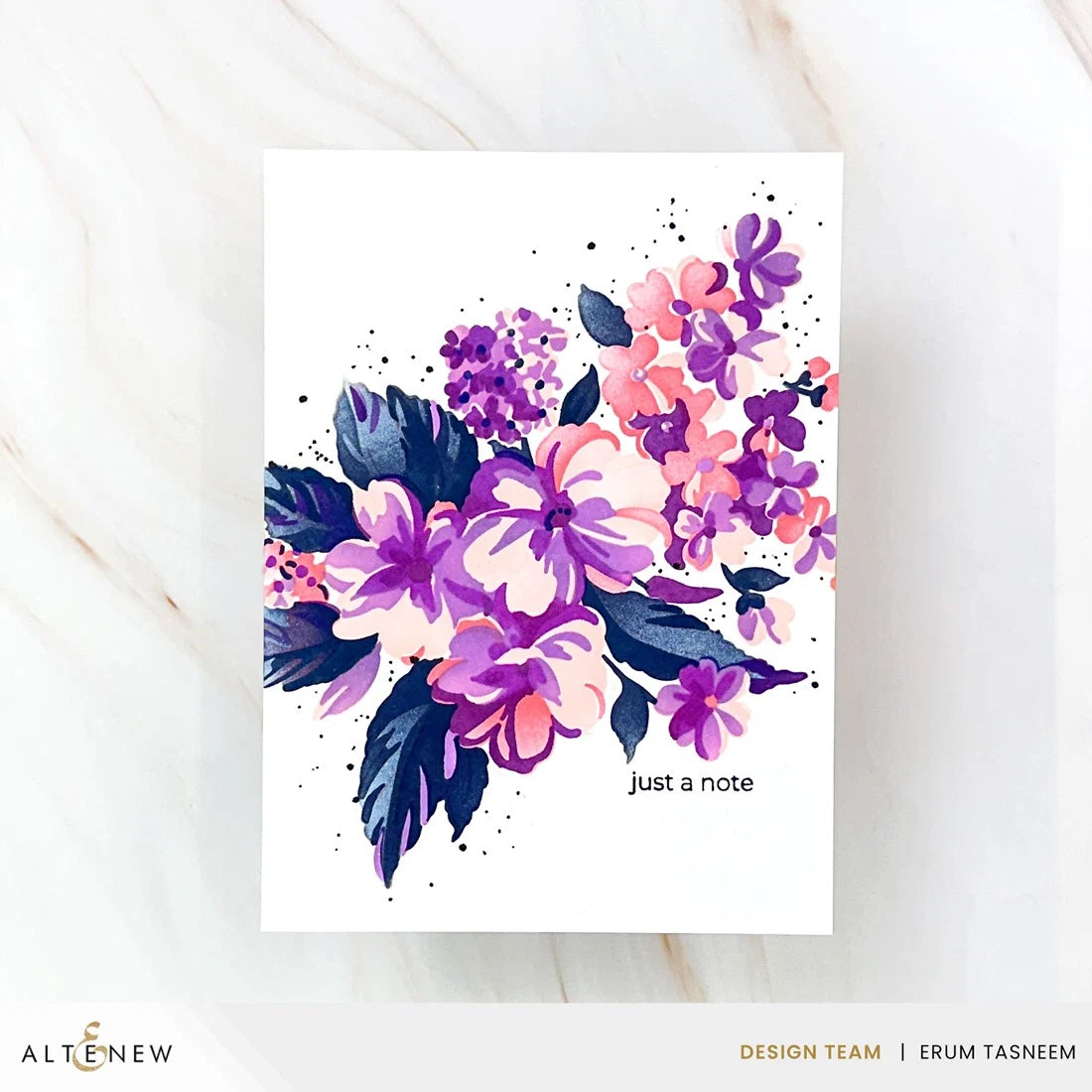 Altenew Thistle Floret Fresh Dye Ink Pad alt11469 just a note flowers card