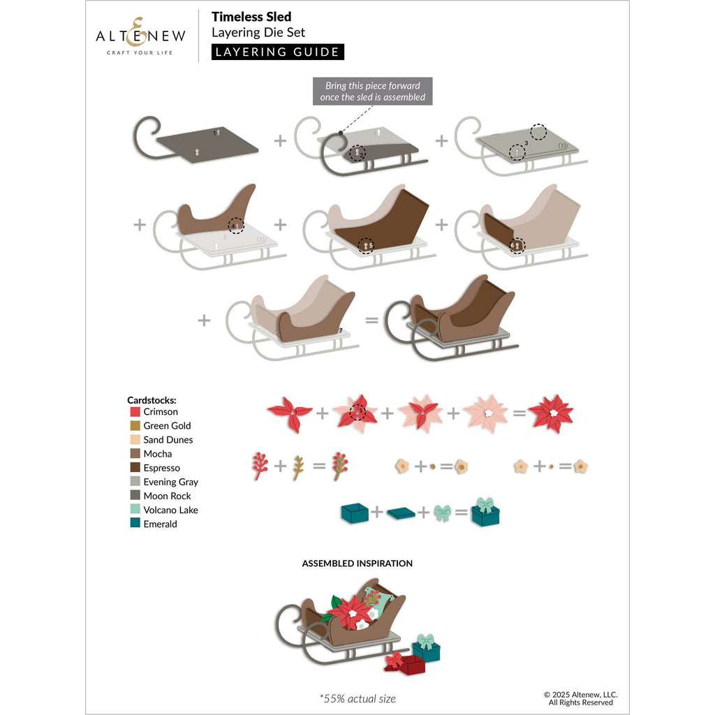 Altenew Timeless Sled Layering Dies alt10925 layering guide