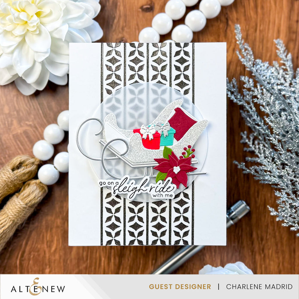 Altenew Timeless Sled Layering Dies alt10925 silver glitter