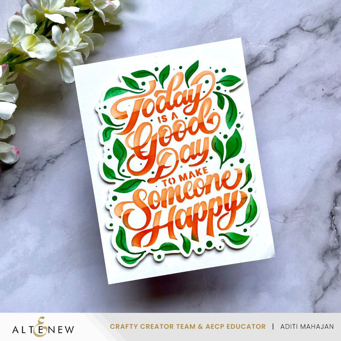 Altenew Today Is a Good Day Stencil and Die Set orange