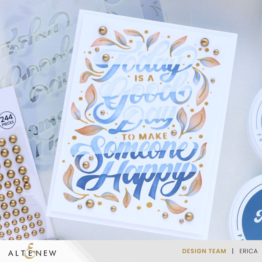 Altenew Today Is a Good Day Stencils alt10881 gold
