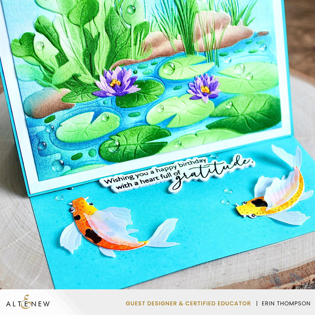 Altenew Tranquil Greetings Clear Stamp and Die Set