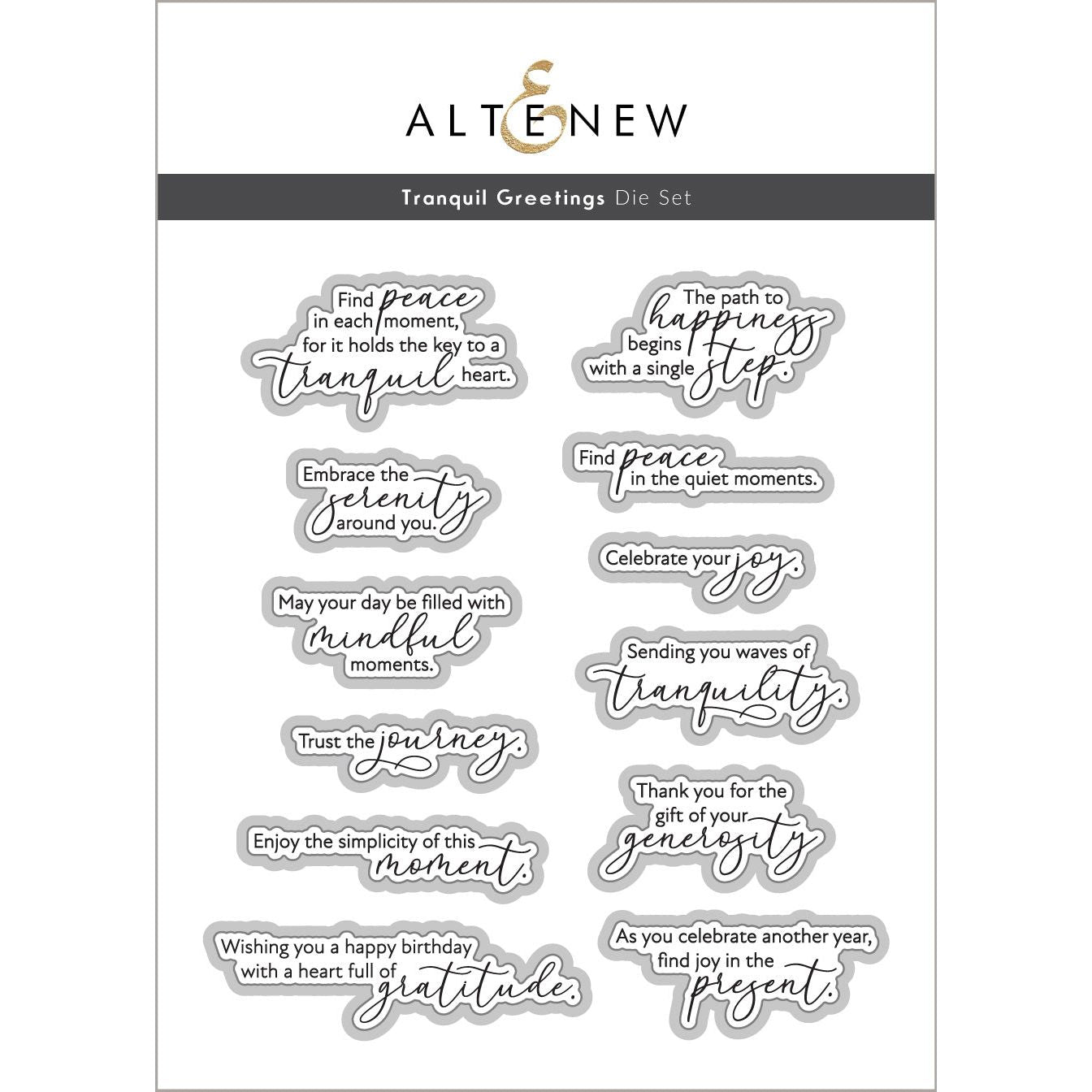 Altenew Tranquil Greetings Dies alt8949