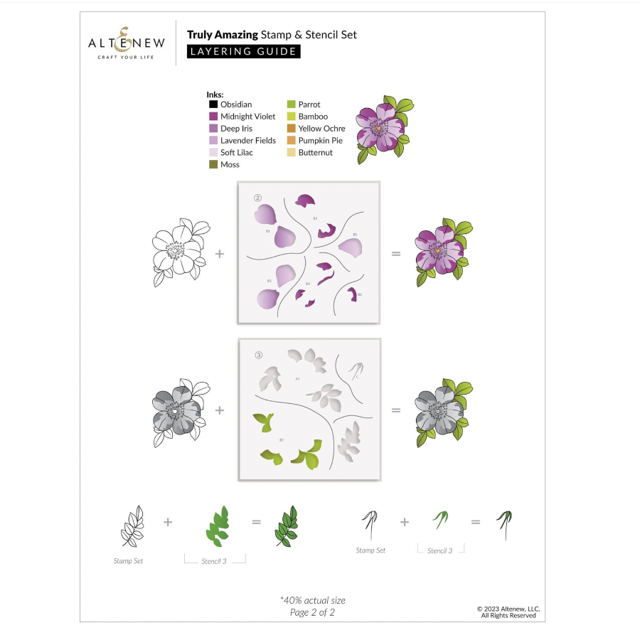 Altenew Truly Amazing Clear Stamps alt7679 layering guide 2