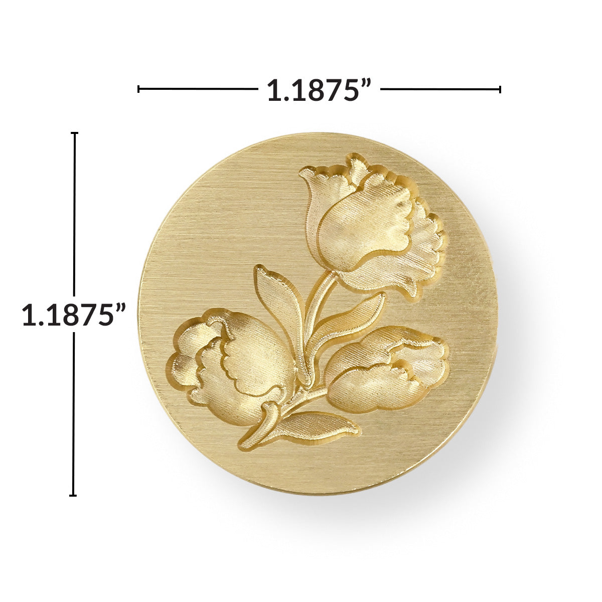 Altenew Tulip Motif Wax Seal Stamp alt10707 dimensions