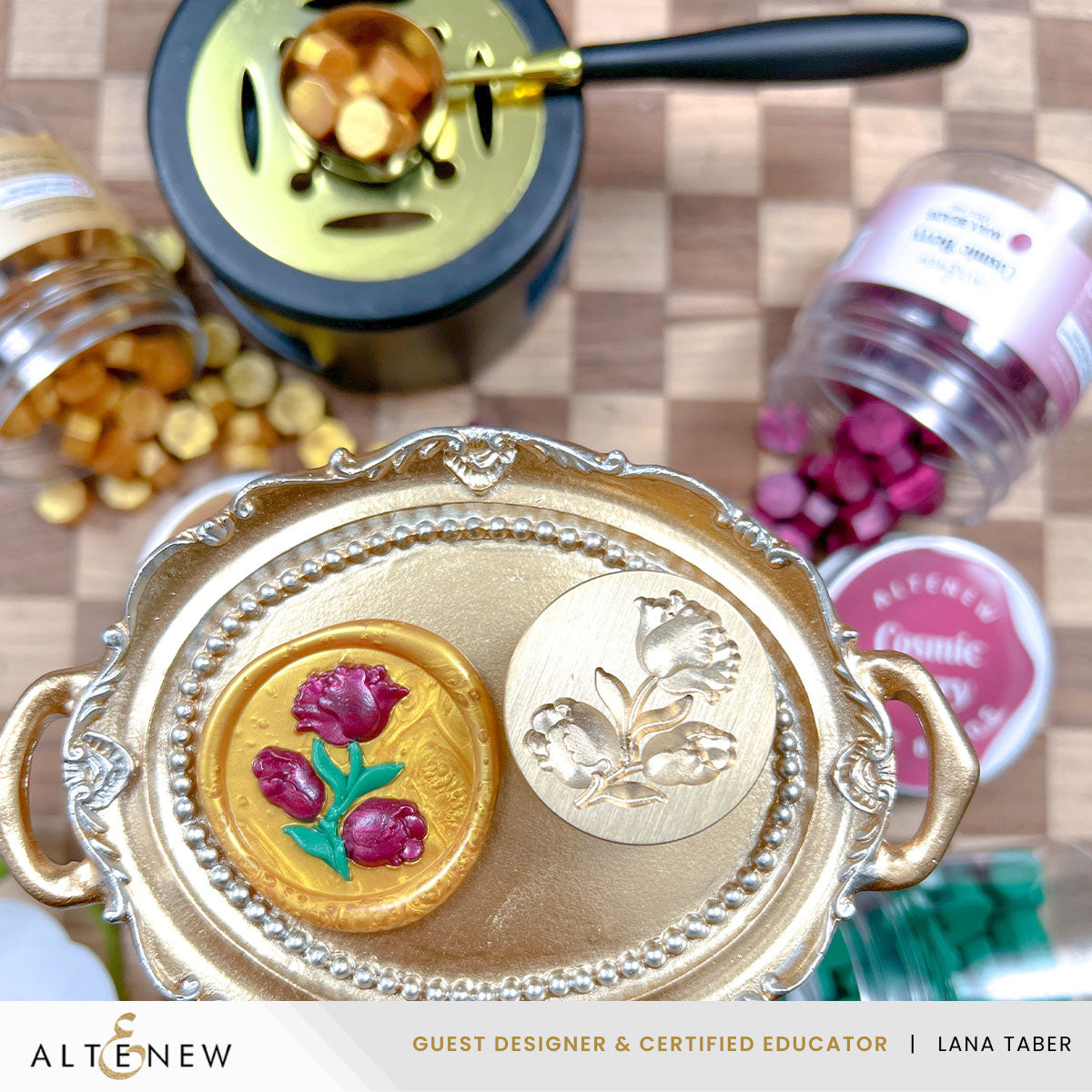 Altenew Tulip Motif Wax Seal Stamp alt10707 flowers