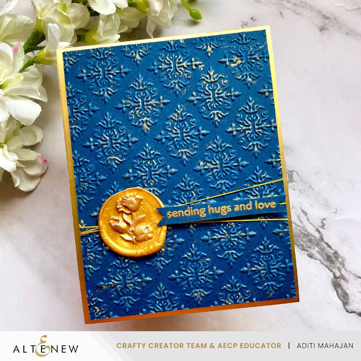 Altenew Tulip Motif Wax Seal Stamp alt10707 sending hugs