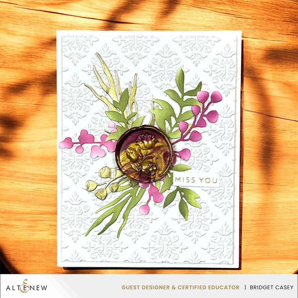 Altenew Tulip Motif Wax Seal Stamp and Wax Stamp Handle Set miss you