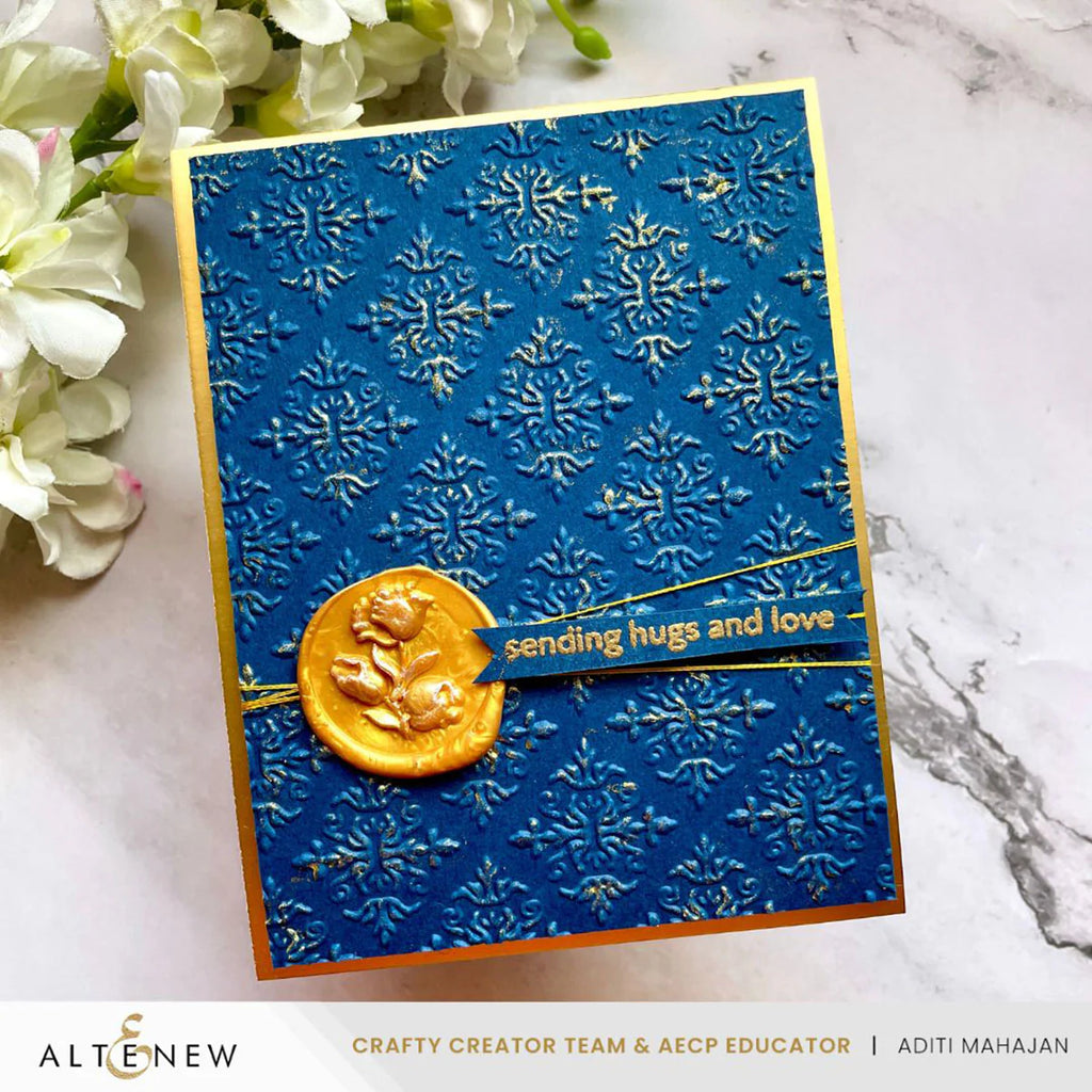 Altenew Tulip Motif Wax Seal Stamp and Wax Stamp Handle Set sending hugs