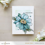 Altenew Twin Blooms Clear Stamp and Stencil Set happy birthday