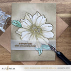 Altenew Twin Blooms Clear Stamp and Stencil Set simple hello