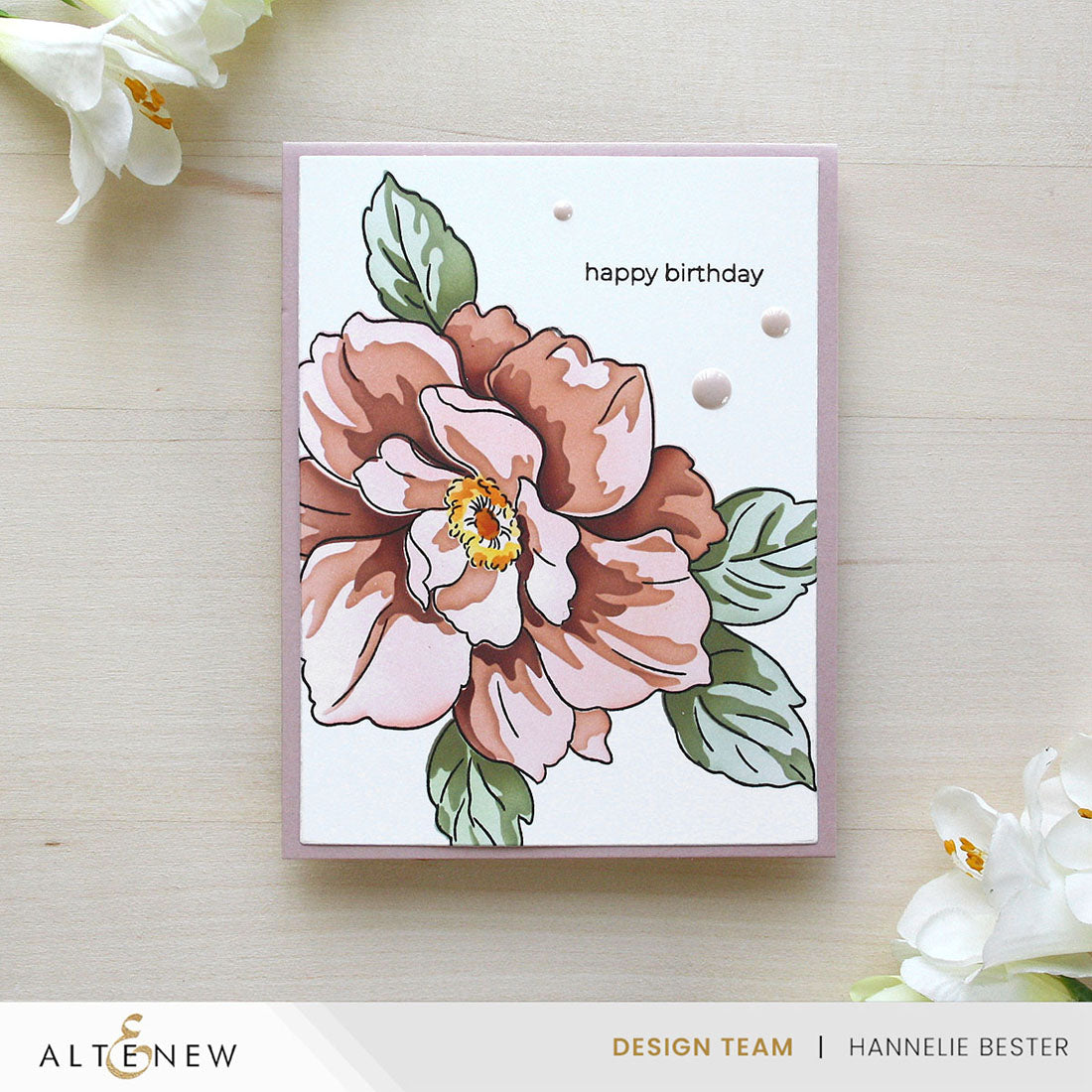 Altenew Twin Blooms Clear Stamp and Stencil Set watercolor bloom