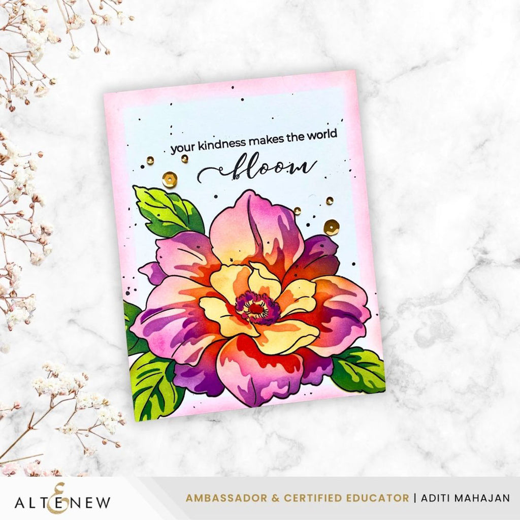 Altenew Twin Blooms Clear Stamps alt11227 bright bloom
