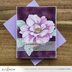 Altenew Twin Blooms Clear Stamps alt11227 purple background