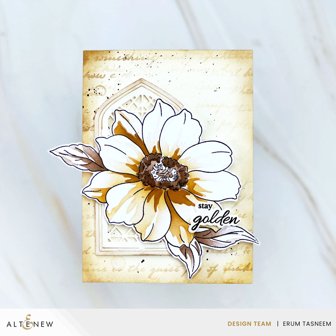 Altenew Twin Blooms Clear Stamps alt11227 stay golden