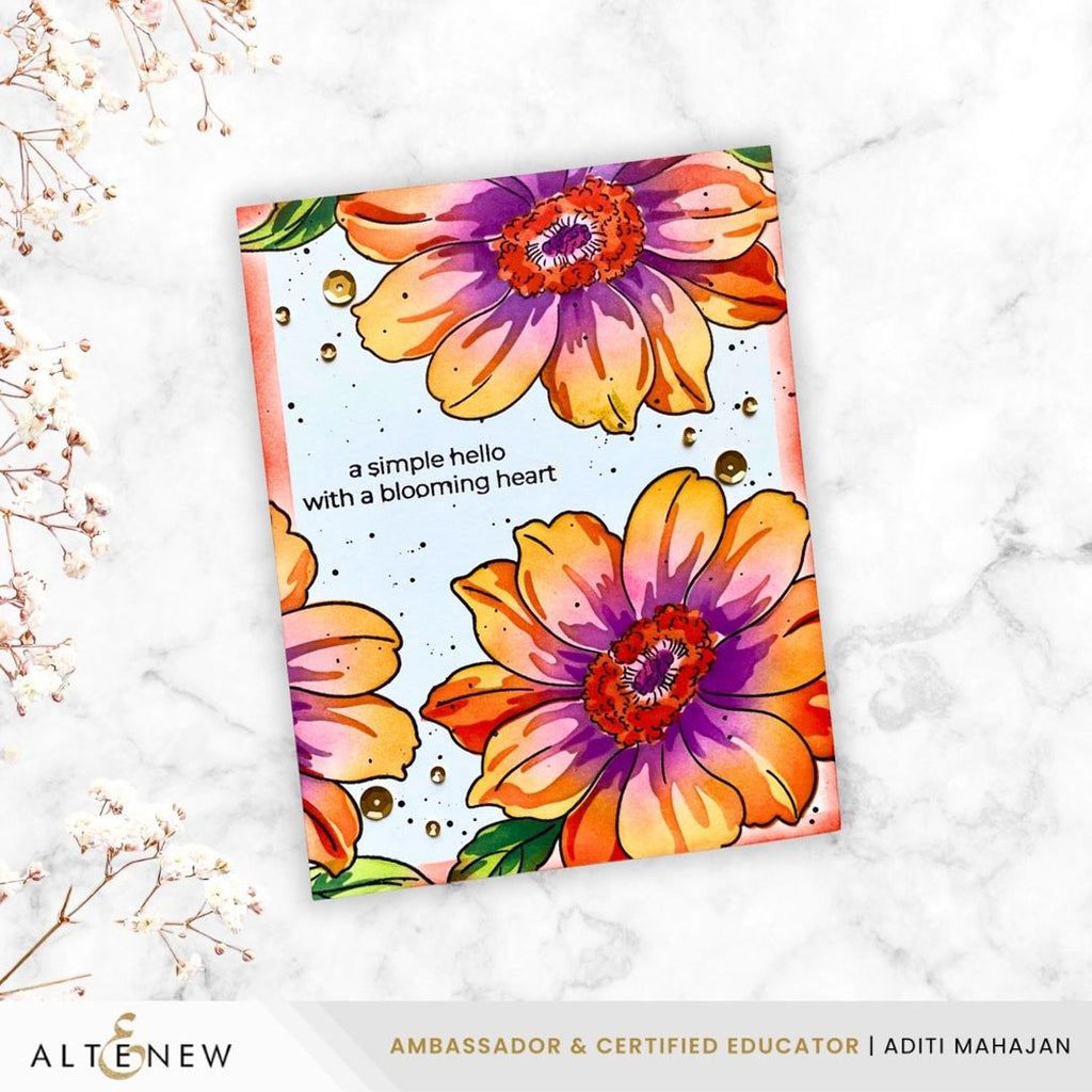 Altenew Twin Blooms Layering Stencils alt11270 bright flowers