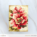 Altenew Twin Blooms Layering Stencils alt11270 yellow background