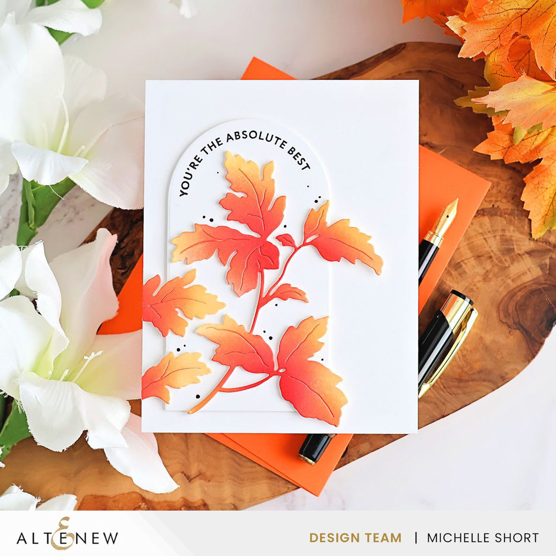 Altenew Twin Leaves Sprays Dies alt11629 you're the best card