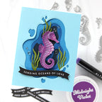 Altenew Undersea Jamboree Stencils alt11440 purple seahorse | color-code:ALT01
